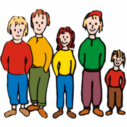 Bildmotiv des Bundesverband Kinderrheuma e.V. auf dem man fünf Personen sieht als Strichzeichnungen in bunten Farben.
