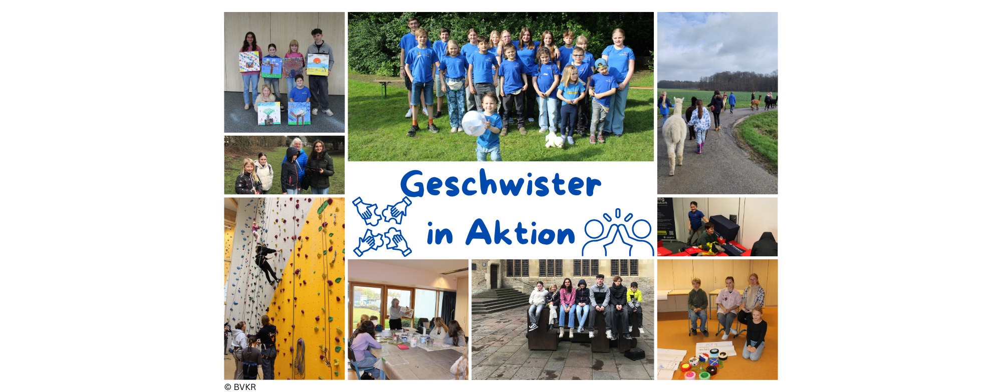 Collage mit Symbolbildern für Aktivitäten mit Geschwisterkindern Collage mit Symbolbildern für Aktivitäten mit Geschwisterkindern